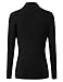 Doublju Soft Knit Cowl Neck Blouse Top for Women with Plus Size (Made in USA) Black Large