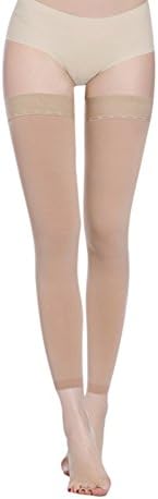 Thigh High Compression Socks, Firm Support 20-30 mmHg Gradient Compression Stockings with Silicone Band. Treatment for Running, Edema, Varicose Veins, Pregnancy, Nursing -1 Pair (XX-Large, Nude)