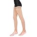 Medical Thigh High Compression Stockings, Firm Support 20-30 mmhg Gradient Footless Compression Socks with Silicone Band for Men & Women (Beige, Large)