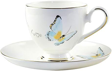 Ecentaur Tea Cup and Saucer Set for Party Vintage Coffee Teacup Royal Style in Gif Box with Spoon