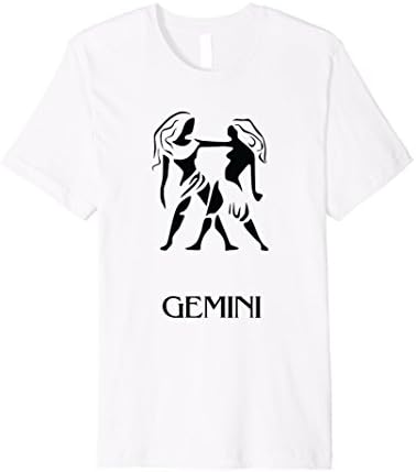 Mens Gemini t shirt - Black text/image Small White