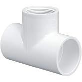 PVC Tee Pipe Fitting Sch 40 - 3/4 Inch Slip Socket x 3/4 Inch FNPT