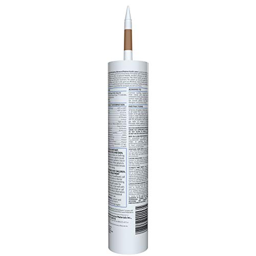 GE Max Shield All Weather Siliconized Acrylic Latex Sealant Caulk, Light Brown, 10.1oz