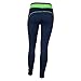Seattle 12th Man Fan Navy Leggings with Lime Line (Large/X-Large)