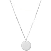 Gold Circle Drop Jewelry Set Lightweight Circle Disc Dangle Earring Stainless Steel Disc Charm Chain Necklace Tiny Dot 20mm Round Fashion Jewelry for Women