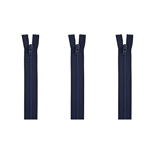 C&C All Purpose Zip - 3 Pack of 9 Inch Zippers - Navy