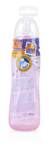 Nuby Standard Neck Tinted Bottle, 8 Ounce, Colors May Vary