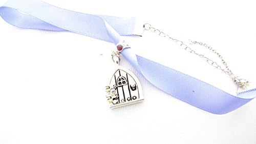 Periwinkle Fairy Door Locket Necklace Choker Satin