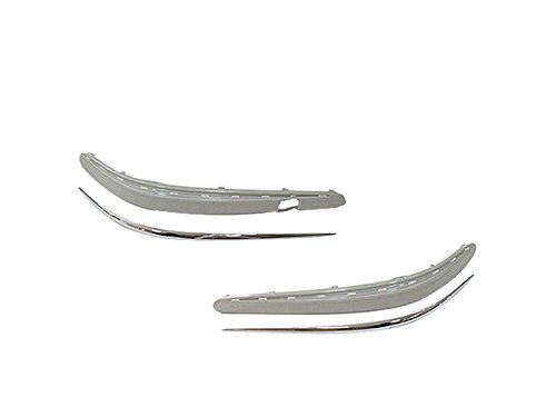 Deltalip Unpainted Front Bumper Molding Stripe+Chrome Trim For Mercedes Benz W211 03-06