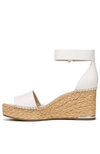 Franco Sarto Womens Clemens Raffia Espadrille Wedge Sandals White Leather 7.5W