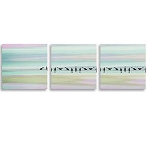 3 Piece Canvas Wall Art Brids Painting Artwork for Home Prints Framed - 12"x12"x3 Panels