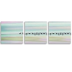 Brids Painting Artwork for Home Framed x3 Panels