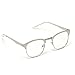 WearMe Pro - Metal Frame Modern Clear Lens Glasses (Silver, 50)