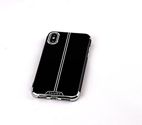 Aluxe - iPhone X designer / iPhone 10 Electroplated TPU Case - Ultra Durable Soft, Slim Fit, Protective Silicone Snap On Back Case (Silver)
