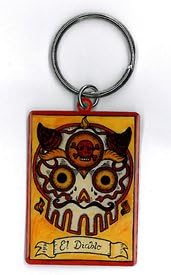 Maryann Luera - El Diablo Day of The Dead Sugar Skull - Metal Keychain