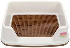 ZALIANG Chongwucesuo Fenced pet toilet small and medium dog Teddy dog urine potty does not splash urine easy to clean (color : BROWN, Size : M)