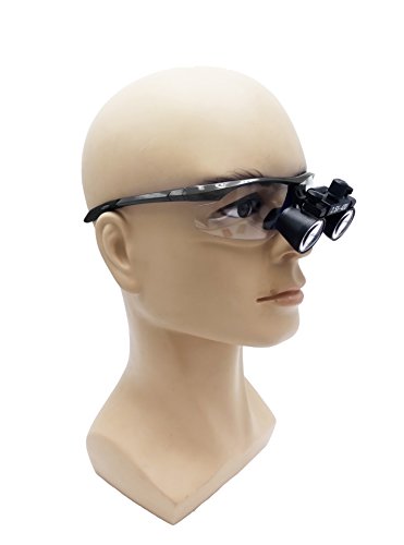 Dental Surgical Binocular Loupes 2.5X420mm Optical Glass + 3W LED HeadLight Black by Purple-Violet