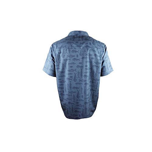 Reel Life Men's Short Sleeve Woven Fishing Shirt, Pacific Series