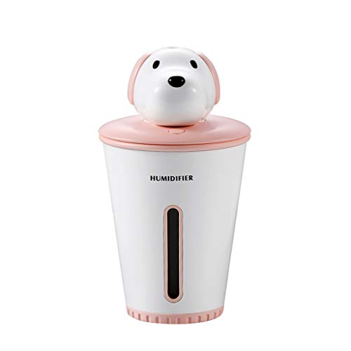 Alimao Cute Cartoon 2019 New Dog Mist Air Diffuser Humidifier LED Night Light Bedroom Office PK Pink