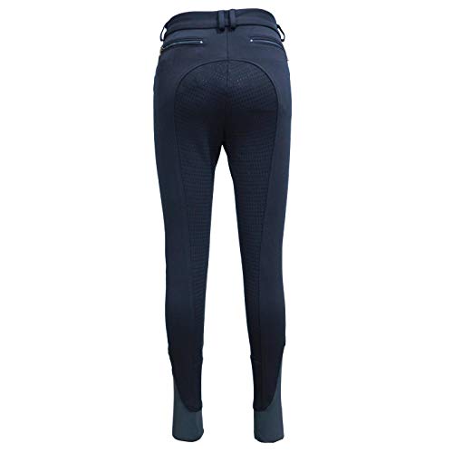 image for HR Farm Ladies Middle Rise Full Seat Silicone Knit Breeches Women Ridi