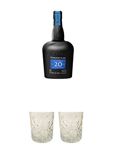 Dictador Solera System Rum 20 Jahre Kolumbien 0,7 Liter + Rum Glas 1 Stück + Rum Glas 1 Stück