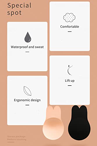 Adhesive Bra Invisible Bra Sticky Strapless Backless Bra Breast Lift Tape Nipple Covers for Women, Beige, XL, 4 Pcs