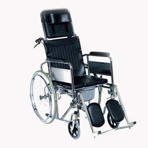Mede move Reclining Wheelchair foldable with Soft Commode Seat, Standard Model"u" cut