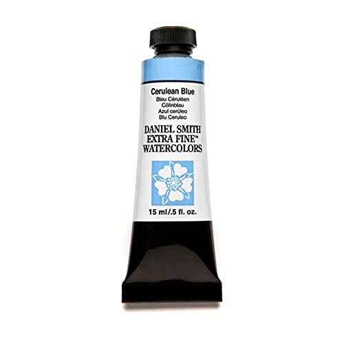 Daniel Smith Extra Fine Watercolor 15ml Paint Tube, Cerulean Blue (284600206),…