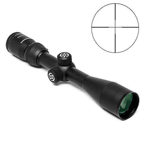 Sonicking Rifle Scope, 3-9x40 Riflescope with 20mm Mounts, 1/4 MOA, Green Multi Coated, Black