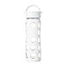 Lifefactory 16-Ounce BPA-Free Glass Water Bottle with Leakproof Classic Cap and Silicone Sleeve, Optic White