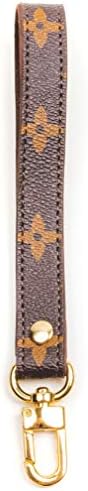 Natalie Parker Designs Handmade Wristlet, Keychain or Wallet Strap with Re-purposed Louis Vuitton Canvas 8" Length