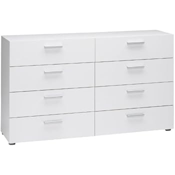 Amazon Com Tvilum Austin 8 Drawer Dresser White Kitchen Dining
