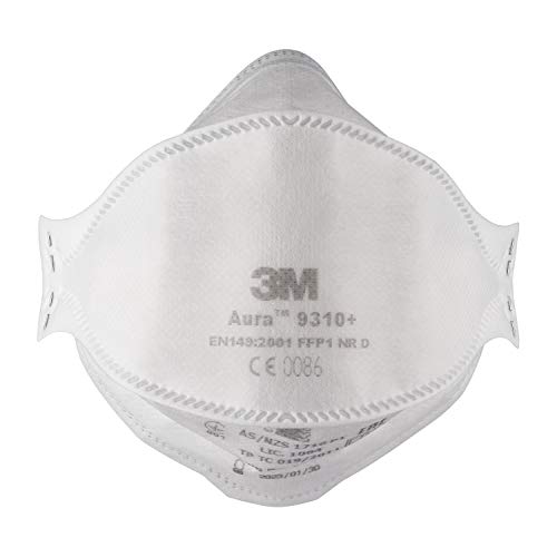 3M Aura Respirador para lijado manual 9310+, FFP1, sin válvula, 20/paquete