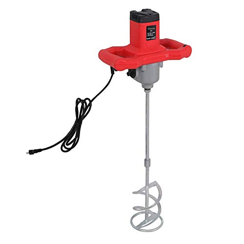 1600W Portable Electric Concrete Cement Plaster Grout Paint Thinset Mortar Paddle Mixer Pro Drill Mixer Stirring Tool Adjustable 7 Speed Handheld Standard 110V