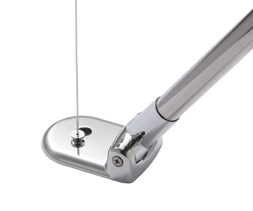 Hookless Crescent Suite Curved Shower Rod with Retractable Clothesline, 60-Inch, Polished Finish