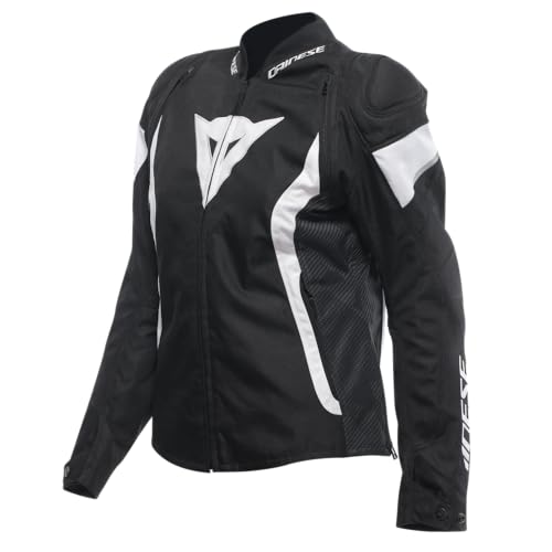 DAINESE - Avro 5 Tex Jacket Wmn, Textile Motorcycle Jacket, with Protections, Black/White, 44