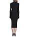 Rocorose Women's Turtleneck Ribbed Elbow Long Sleeve Knit Sweater Dress