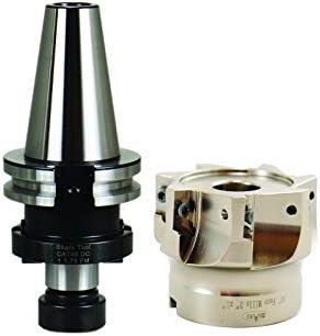 Tegara 3 in. 90 Degree Face Mill APKT Insert with CAT40 1 x 1-3/4 Dual Contact Shell Mill Arbor 404-1869-202-6708 M[