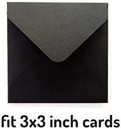 Fit 3x3 Square Card envelopes, Black Square Envelope, Set of 10