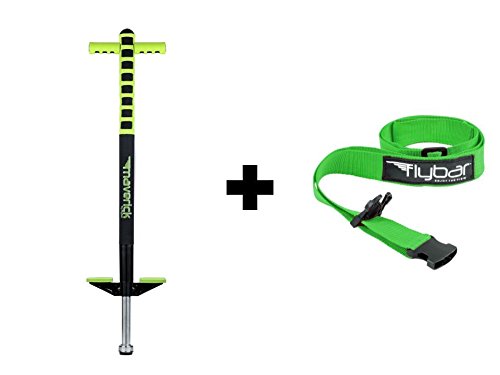 Flybar Foam Maverick Pogo Stick with Quick Clip Pogo Carry Strap (Green/Black - Green Strap) - Thumbnail 5