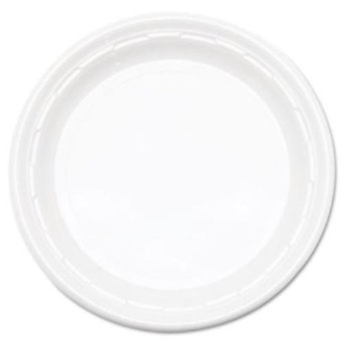 Dart 9PWF, 9-Inch Famous Service White Impact Plastic Plate, Take Out Catering Food Disposable Dinner Plates (100)