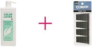Framesi Color Lover Smooth Shine Shampoo (2pc AND Conair Brush Styling Essentials Bobby Pins Black - BUNDLE)