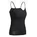 KEALLI Women's Sports Camisole Built-in Bra Adjustable Spaghetti Strap Tank Top Padded Cami Tanks (XL,Black)