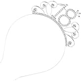IETOSY Silver 18th Birthday Headband Tiara, Hair Accessories of 18th Girl Birthday, Decoration Headband with Crown