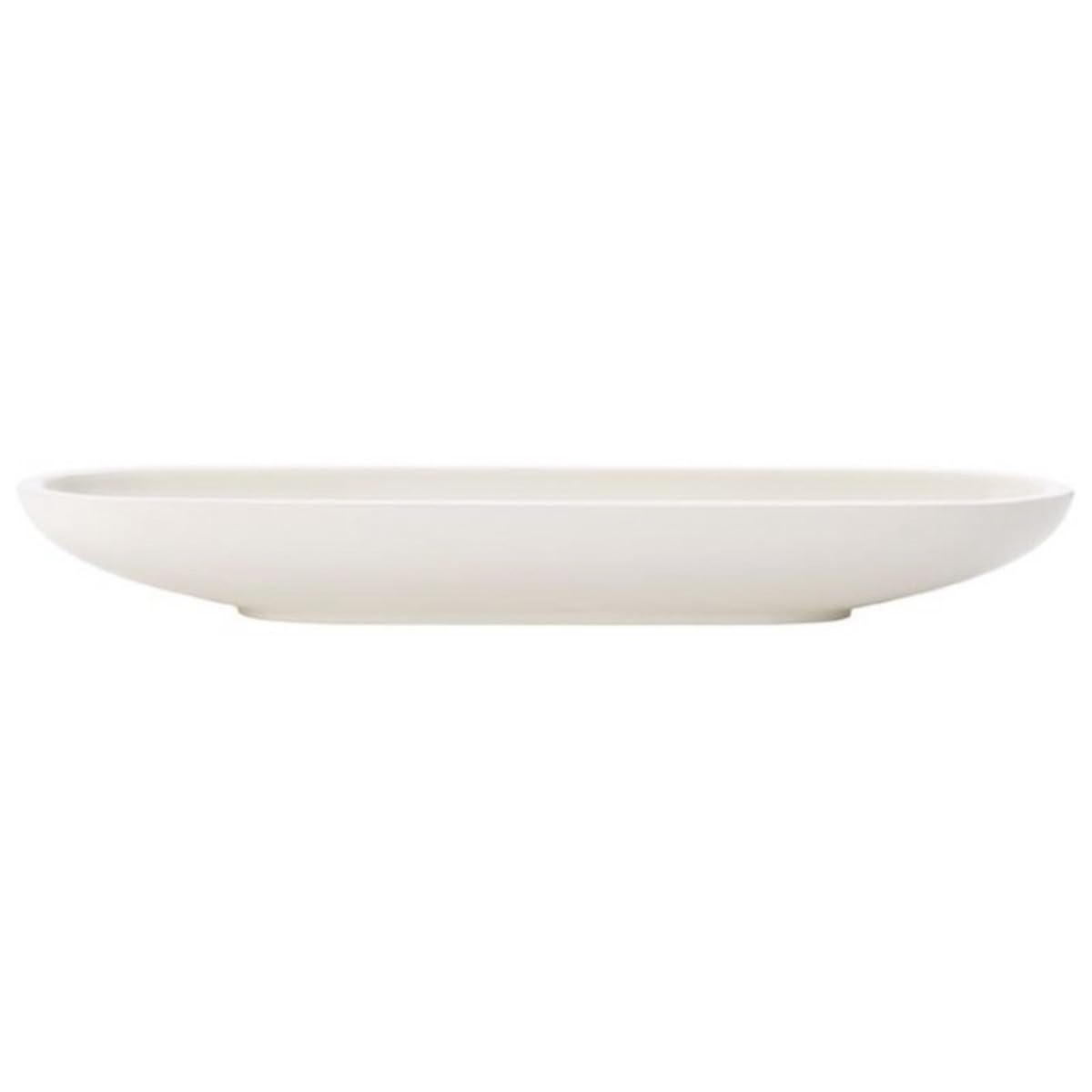 Villeroy & Boch - Artesano Original Olive Bowl, Flat Premium Porcelain Bowl with Raised Edge, White, microwaveable, 28x8 cm