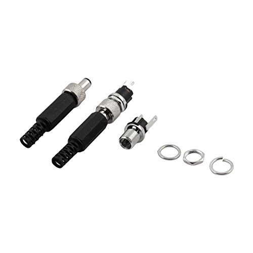 uxcell Lockable Male 5.5mm x 2.1mm DC Power Jack Socket Female Panel Connector 2pcs