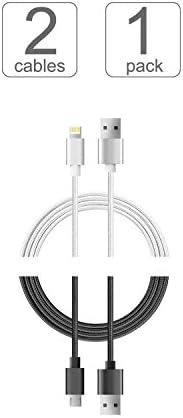 Gatcepot Charging Cable Micro USB Cable - 3 Feet ( .91 meter) - 2-Pack-White Black
