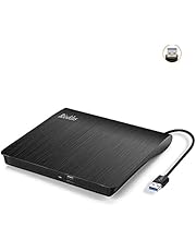 External CD Drive USB 3.0 Portable CD DVD +/-RW Drive DVD/CD ROM Rewriter Burner Writer Compatible with Laptop Desktop PC Windows Mac Pro MacBook