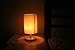 COOBL Minimalist Novelty Romantic Eye-caring Wood Fabric Shade Table Lamp,Dimmable Warm White Light Bedroom Bedside Desk Lamp