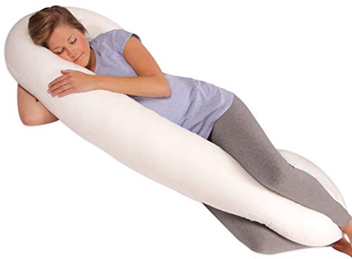 Leachco Snoogle Original Maternity/Pregnancy Total Body Pillow, Ivory 60 Inch